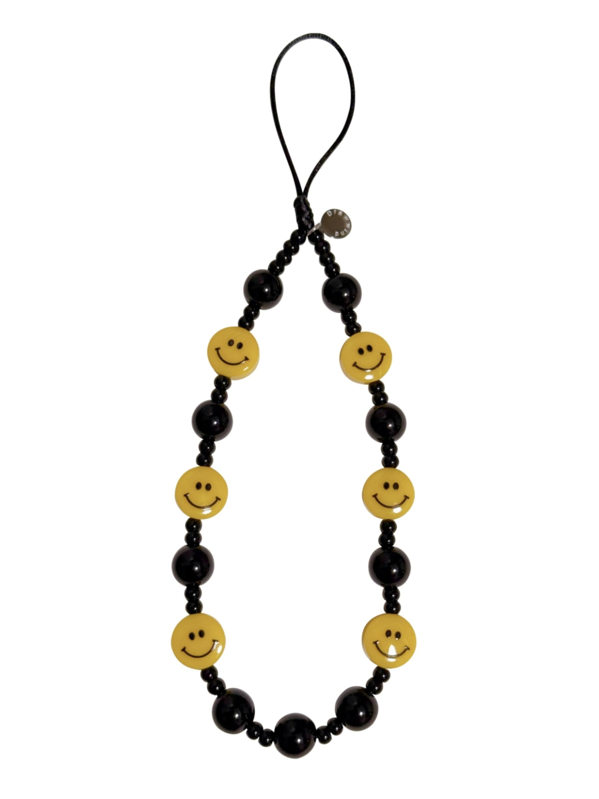 Drawwind Phone Charm Beaded Wristlet Strap Universal Cell Phone Lanyard Cute Bracelet Wrist Strap Beaded Chain String Handmade Accessories for Case Camera Bags (Black Hearts)