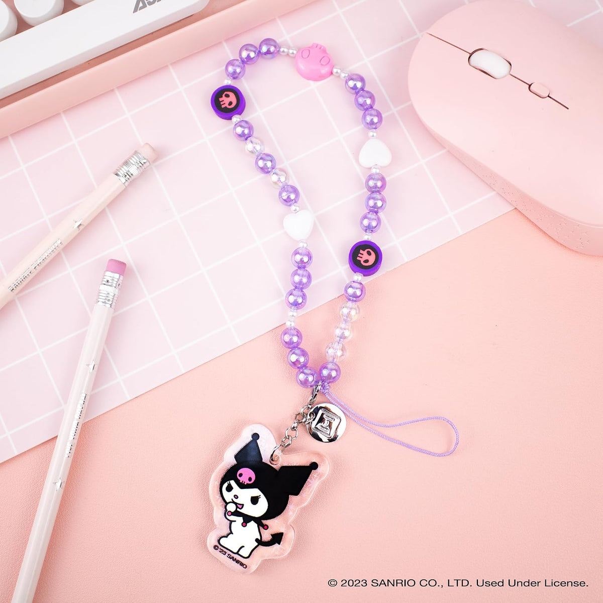 iFace Hello Kitty and Friends Beaded Wristlet Universal Phone Charm Strap - Cute Wrist Chain Lanyard Aesthetic Decor Strap for Cell Phone Camera Keys AirPods Keychains