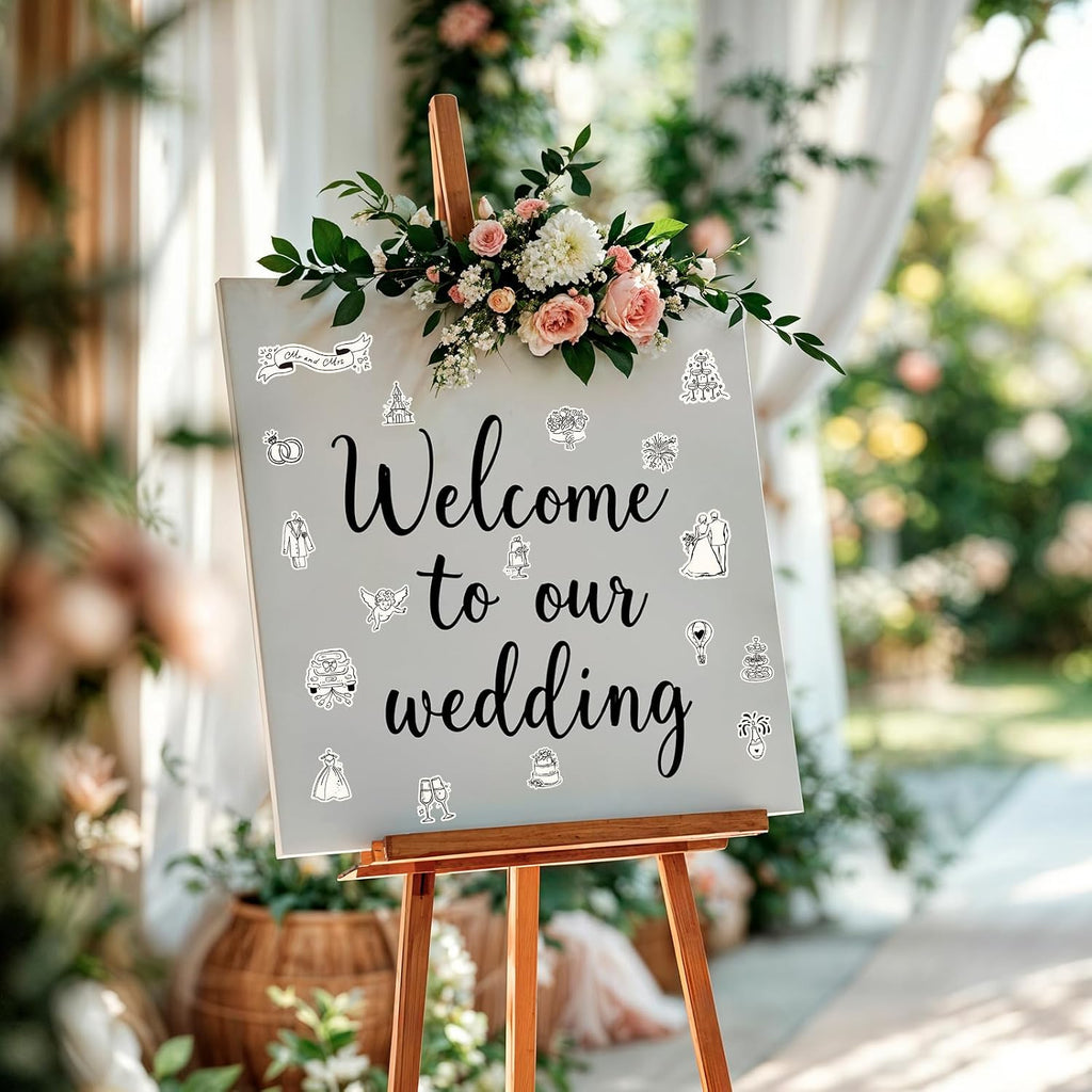 Whaline 294Pcs Wedding Stickers, Romantc Decals, Black Beige