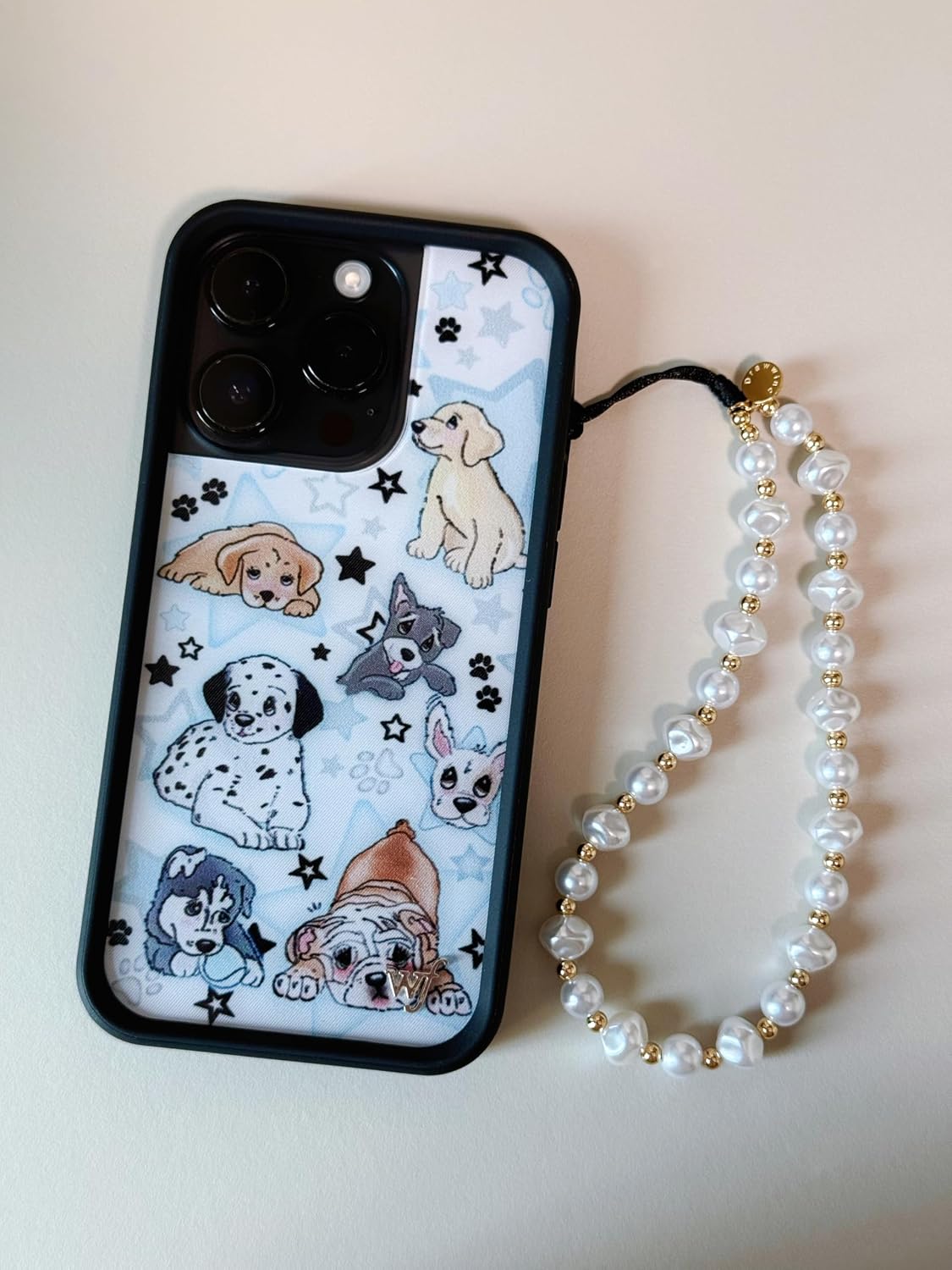 Drawwind Phone Charm Strap Cute Wrist Straps Cell Phone Charm String Y2K Aesthetic Lanyard Wristlet Chain for Case Camera AirPods Bags Keychains (Classic Pearl)